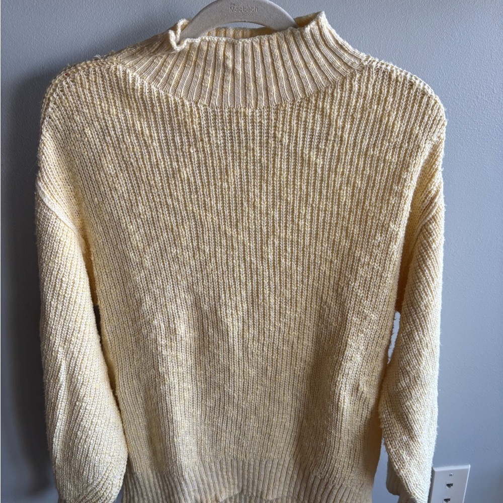 Aerie Oversized Mock Neck Knit Sweater - Butter Yellow